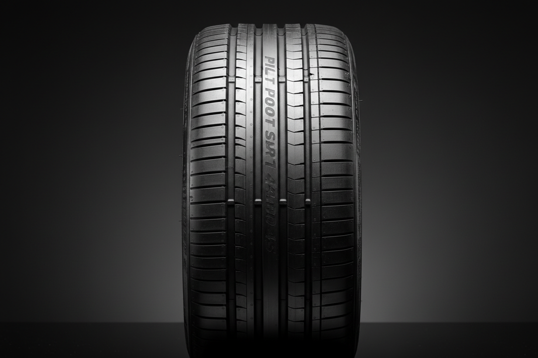 Genereer een foto van een Perfecte autoband de zijkant moet perfect netjes gemaakt zijn