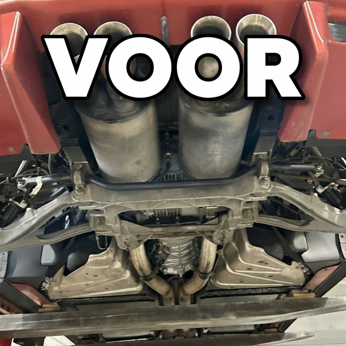 Voor foto - vuile uitlaat